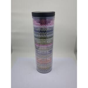 Starbucks 2017 Acrylic Tumbler Travel Cup Rainbow Hearts Twist Lid To Open 16oz